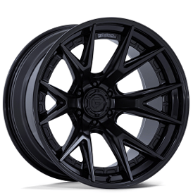 24" Fuel Wheels FC402 Catalyst Matte Black with Gloss Black Lip Off-Road Fusion Forged Rims