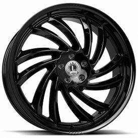 24" Luxxx Alloys Wheels Lux26 Matte Black Face with Gloss Black Lip Rims