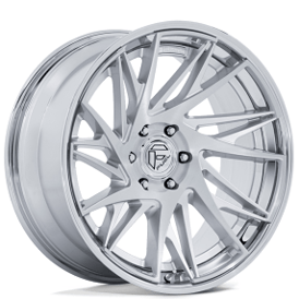 24" Fuel Wheels FC405 Dynamo Gloss Silver Brushed with Chrome Lip Off-Road Fusion Forged Rims