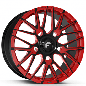 21" Forgiato Wheels Fratello-M 2-Tone Gloss Black with Red Accents XL Floating Cap Forged Rims
