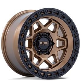 17" KMC Wheels KM553 Torx Matte Bronze with Gloss Black Lip Off-Road Rims