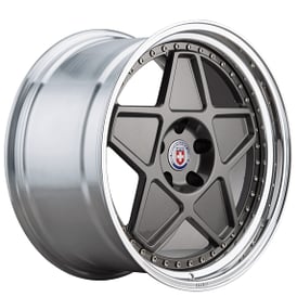 19" HRE Wheels 505 Gloss Charcoal Center with Polished Clear Barrel Forged Rims