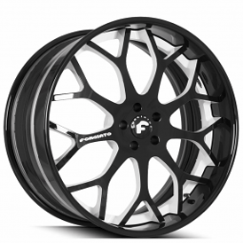 24" Forgiato Wheels Drea Gloss Black with White Window Forged Rims