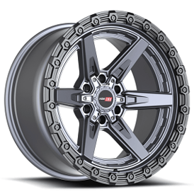 17" Vortek Off-Road VRT-602 Argon Matte Titanium with Black Bead Ring Rims  