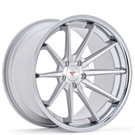 20" Ferrada Wheels FR4 Silver Machined with Chrome Lip Rims