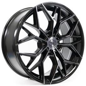 20" Select Precision Alloys Wheels S105 Syndicate Gloss Black Machined with DDT Face and Lip Rims 