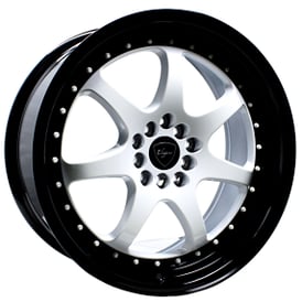 18" Elegant Wheels E26 Gloss White Face with Gloss Black Lip Rims