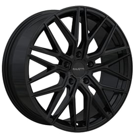 20" Staggered Ravetti Wheels M16 Full Gloss Black Flow Formed Rims