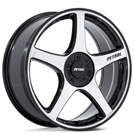 19" Petrol Wheels PE003 P2E Gloss Black with Machined Face Rims