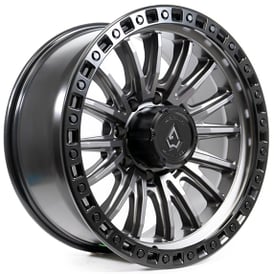 20" Arena Wheel Co A103 Mission Gunmetal Center with Satin Black Lip 8-Lug Off-Road Rims 