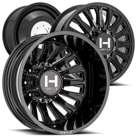 22" Hostile Wheels H404 Ghost Dually Gloss Black Off-Road Rims