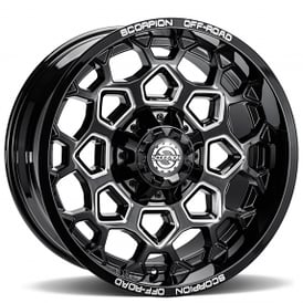 17" Scorpion Wheels Gauntlet Black Milled Off-Road Rims