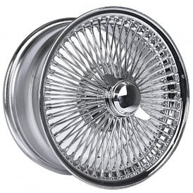 17x8" LA Wire Wheels FWD 100-Spoke Straight Lace Chrome Rims