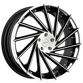 20" Lexani Forged Wheels LZ-114 Black Machined Face with Chrome Lip Rims