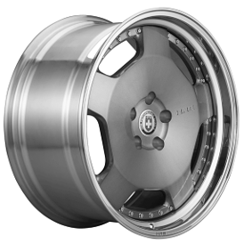 21" Staggered HRE Wheels 544 Brushed Dark Clear Center with Polished Clear Barrel Forged Rims