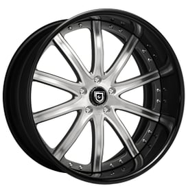 21" Lexani Forged Wheels LF-709 Brushed Silver Face with Black Lip Rims