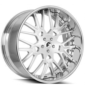 19" Forgiato Wheels Fratello Brushed Silver with Chrome Lip Forged Rims