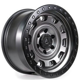 17" Arena Wheel Co A112 Gunner Gunmetal Center with Satin Black Off-Road Rims  