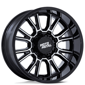 22" Moto Metal Wheels MO810 Legacy Gloss Black Machined Off-Road Rims