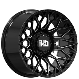 20" Luxxx HD Wheels LHD45 Gloss Black Milled Off-Road Rims