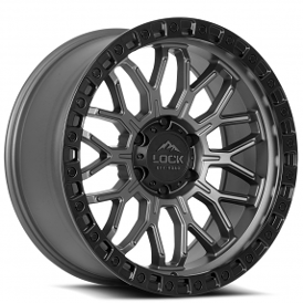 17" Lock Off-Road Wheels Combat Matte Gunmetal with Matte Black Ring Rims