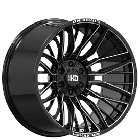 20" Luxxx HD Wheels LHD44 Gloss Black Milled Off-Road Rims