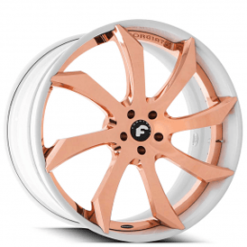 24" Forgiato Wheels Fondare-ECL Rose Gold with White Lip Forged Rims