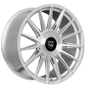 24" Lexani Wheels Lotus-XL Silver with Brushed Face Rims