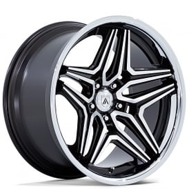 22" Asanti Wheels ABL-46 Duke Gloss Black Machined Rims