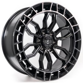 20" Arena Wheel Co A102 Recon Gloss Black Center with Machined DDT Lip Off-Road Rims  
