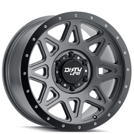 17" Dirty Life Wheels Theory 9305 Matte Gunmetal with Matte Black Lip Off-Road Rims