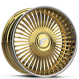 26" Forgiato Wheels G-1 Gold over Chrome XL Floating Cap Forged Rims 