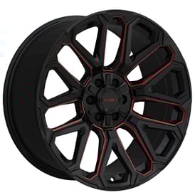 17" Massiv Off-Road Wheels OR5 Black with Red Milled Rims