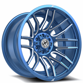 20" XF Off-Road Wheels XF-232 Anodized Blue Milled Rims 