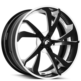 20" Forgiato Wheels S221-ECL 2-Tone Gloss Black with White Accents Forged Rims 