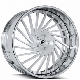 22" Forgiato Wheels Ventoso Brushed Silver with Chrome Lip Forged Rims