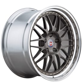 24" Staggered HRE Wheels 540 Brushed Dark Clear Center with Polished Clear Barrel Forged Rims