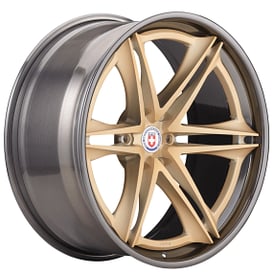 22" HRE Wheels S267H Frozen Gold Center with Polished Dark Clear Outer and Inner Forged Rims