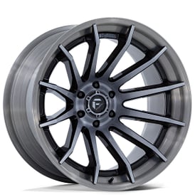24" Fuel Wheels FC403 Burn Gloss Black with Brushed Dark Tinted Clear Face and Lip Off-Road Fusion Forged Rims