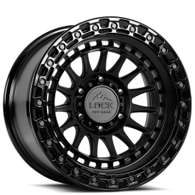 20" Lock Off-Road Wheels Mojave Matte Black with Gloss Black Ring Rims