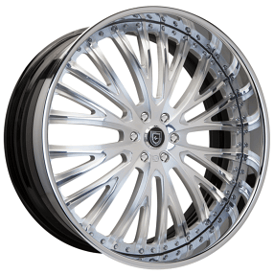 22" Lexani Forged Wheels LF-713 Brushed Silver with Chrome Lip Rims