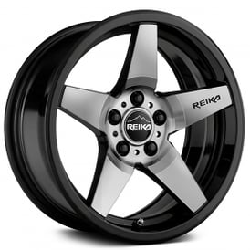 15" Reika Wheels Seeker R15 Black with Machined Face Flow Formed Crossover Rims