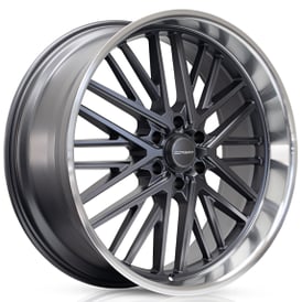 24" Corsart Wheels R505 Kingpin 6 Matte Gunmetal with Diamond Cut Lip Rims 