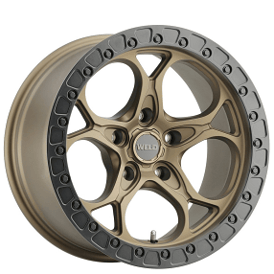20" Weld Off-Road Wheels Ledge W106 Satin Bronze with Satin Black Ring Rotary Forged Rims
