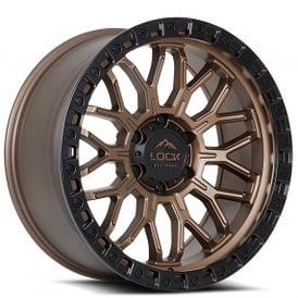 17" Lock Off-Road Wheels Combat Matte Bronze with Matte Black Ring Rims