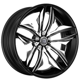 22" Lexani Forged Wheels LZ-754 Fuse Chrome Face with Black Accents and Lip Rims