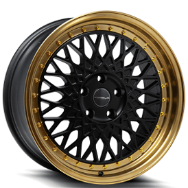 17" Versus Wheels VS008 Matte Black with Bronze Lip Rims