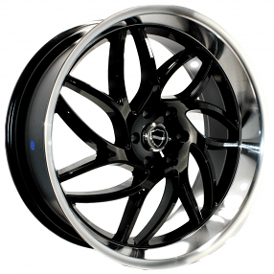 24" Elegance Wheels Magic Gloss Black with Machined Lip Rims