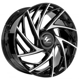 24" Renzo Wheels Mugello-XL Gloss Black Machined Tips Rims 