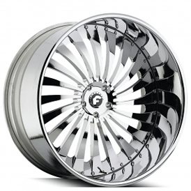 19" Staggered Forgiato Wheels Autonomo-L Chrome Forged Rims